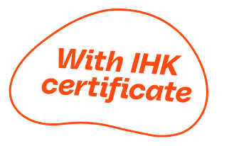 With IHK certificate for remote courses badge
