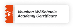 Voucher for "W3Schools Academy" badge